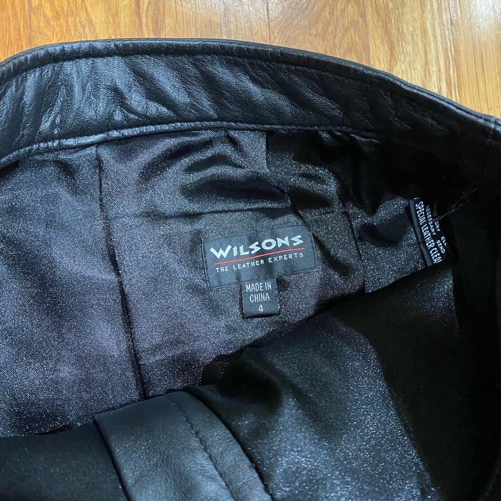 WILSONS LEATHER black leather pants - Picture 3 of 11